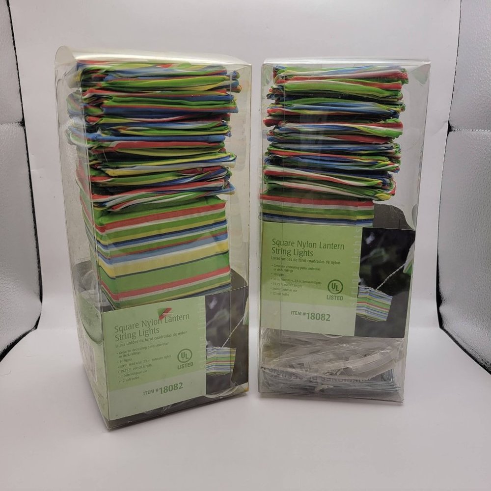 Garden Treasures Square Nylon Lantern String Lights Lot of 2 10 light strings 20